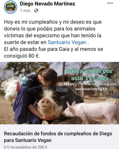 Cumpleaños solidario por las víctimas del especismo