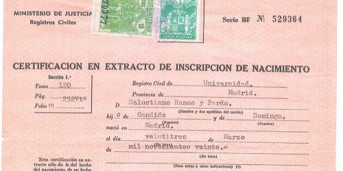 Certificado de nacimiento