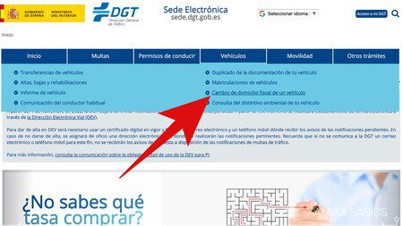 Cambiar la dirección fiscal de un vehículo DGT