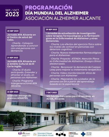 Actividades Septiembre-Octubre 2023 de la Asociación de Alzheimer de Alzheimer por el día Mundial de Alzheimer