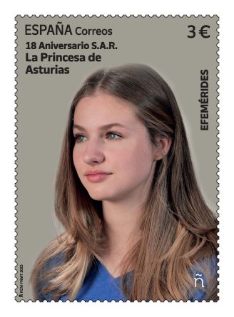 Agotada la primera edición del sello conmemorativo del 18 aniversario de S.A.R la Princesa de Asturias