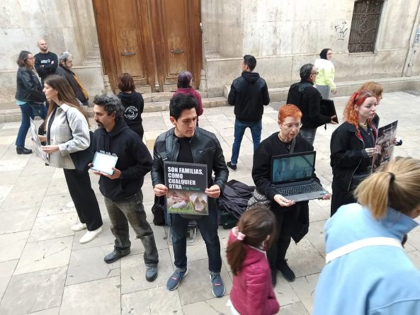 Gran impacto en el centro de Valencia contra la oscura explotación animal