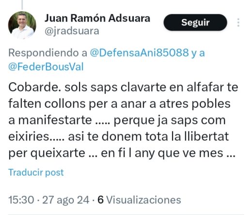 Pedimos la dimisión del alcalde de Alfafar por su violencia verbal