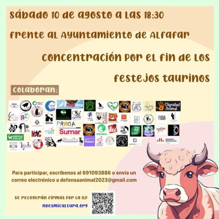 sábado contra la anacrónica tauromaquia en Alfafar