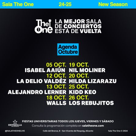 Artistas de primer nivel en The One Alicante este octubre