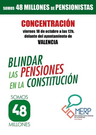 Concentraciones en 50 ciudades con el lema ‘Somos 48 millones de pensionistas’