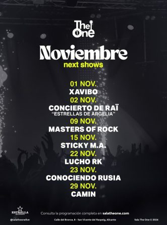 Programación de noviembre en la Sala The One, Alicante